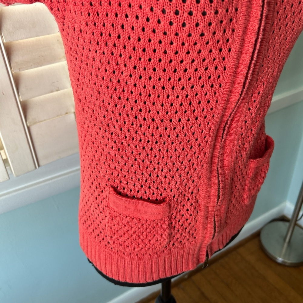 Eddie Bauer Red Knit Hooded Sweater - Picture 4 of 6